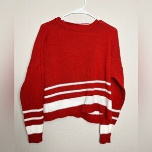 𝅺WOMENS cropped sweater burnt orange/red size X-Large